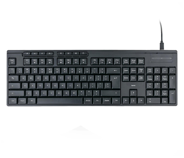HAMA Klawiatura przewodowa CK-200 czarna - 1331330 - zdjęcie